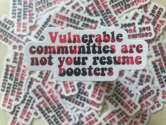 Vulnerable Communities Sticker